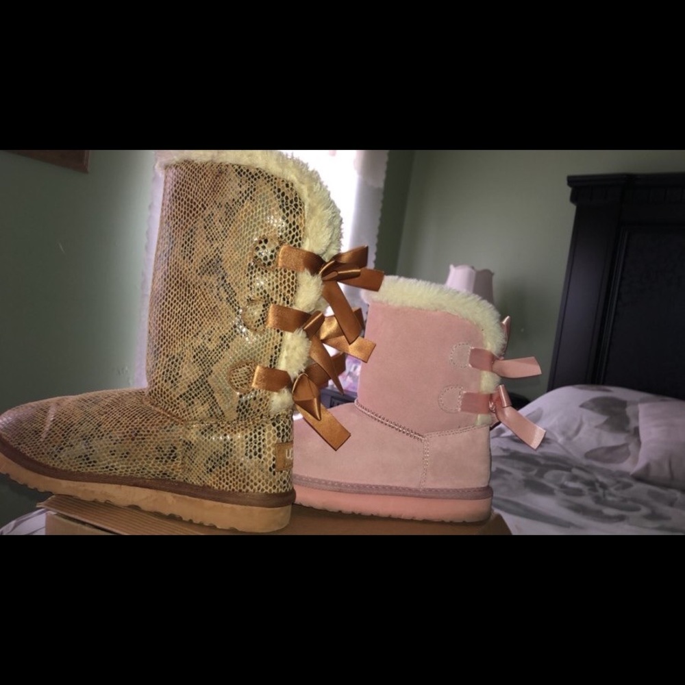 Leopard skin Uggs, Pink uggs, & Sunflower vans